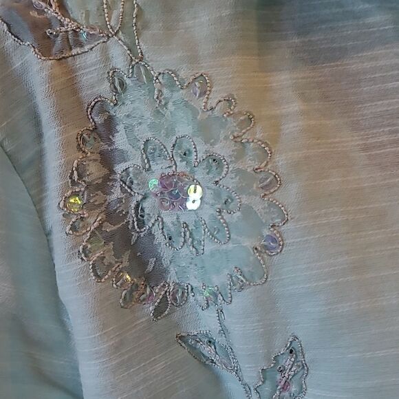 Sag Harbor j.h. collectibles XL burnt out button front shirt with camisole top - Picture 3 of 13